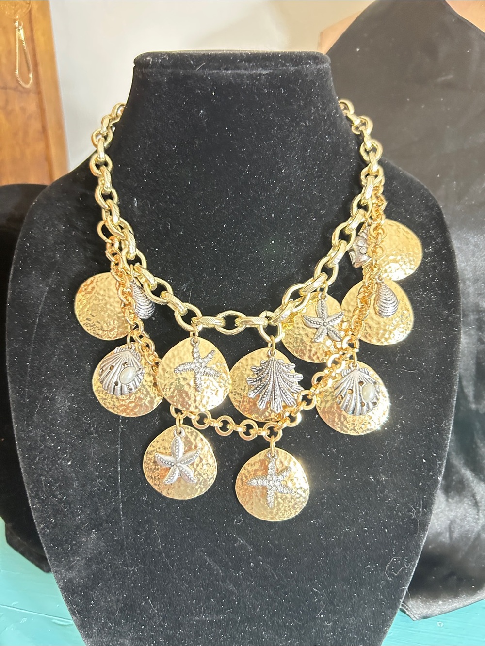 Gold-Tone Seashell Charm Necklace